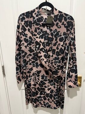 AllSaints Walton Leo Mini Dress Pink